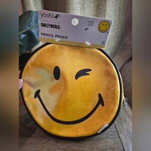 Yoobi Yellow Winking Smiley Pencil Pouch